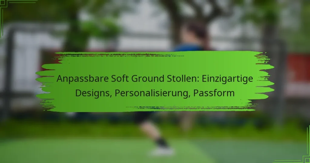 Anpassbare Soft Ground Stollen: Einzigartige Designs, Personalisierung, Passform