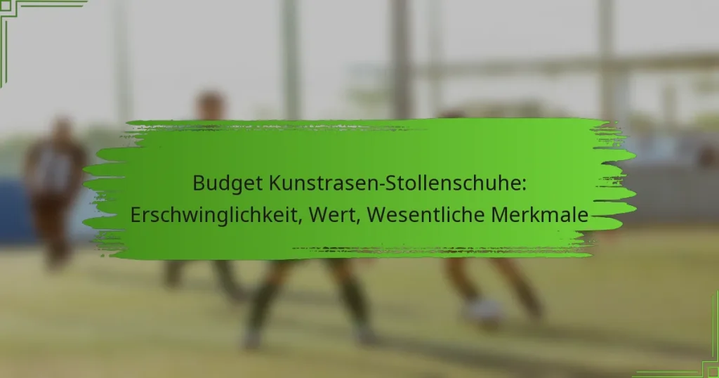 Budget Kunstrasen-Stollenschuhe: Erschwinglichkeit, Wert, Wesentliche Merkmale