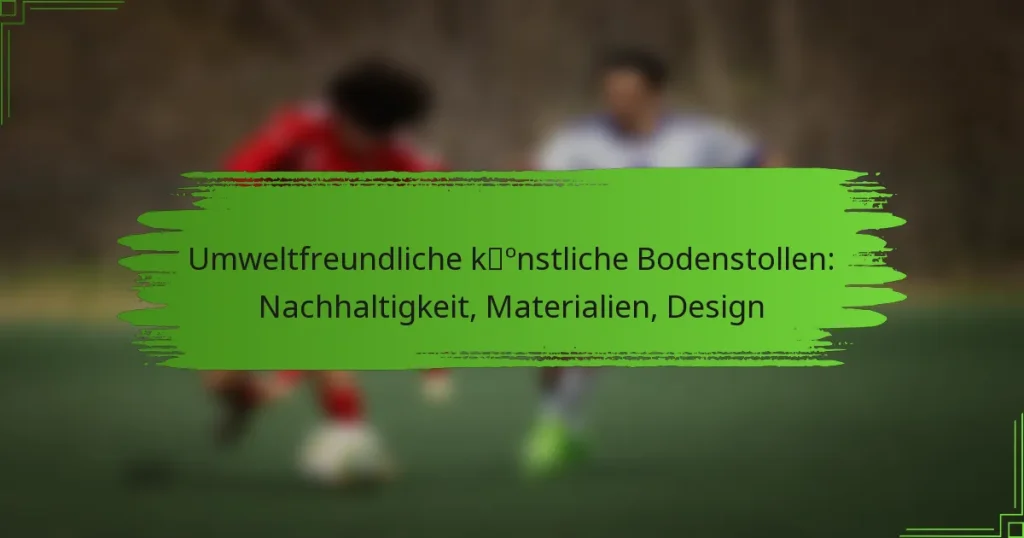 Umweltfreundliche künstliche Bodenstollen: Nachhaltigkeit, Materialien, Design