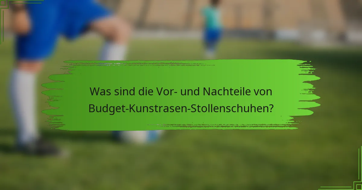 Was sind die Vor- und Nachteile von Budget-Kunstrasen-Stollenschuhen?