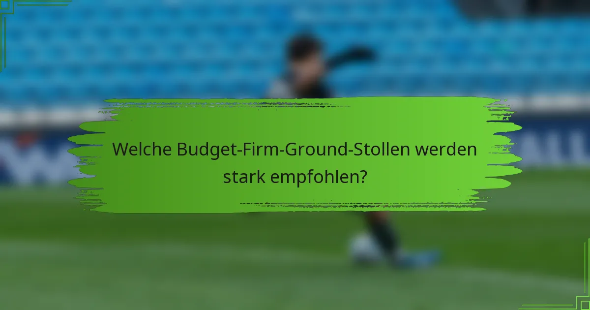 Welche Budget-Firm-Ground-Stollen werden stark empfohlen?
