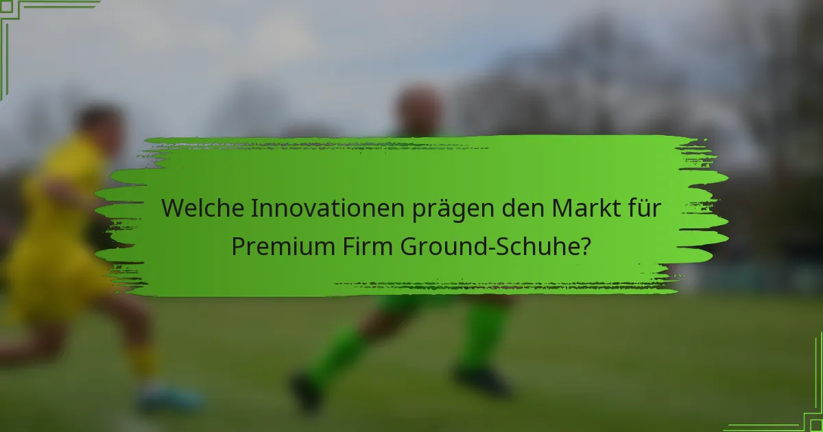 Welche Innovationen prägen den Markt für Premium Firm Ground-Schuhe?