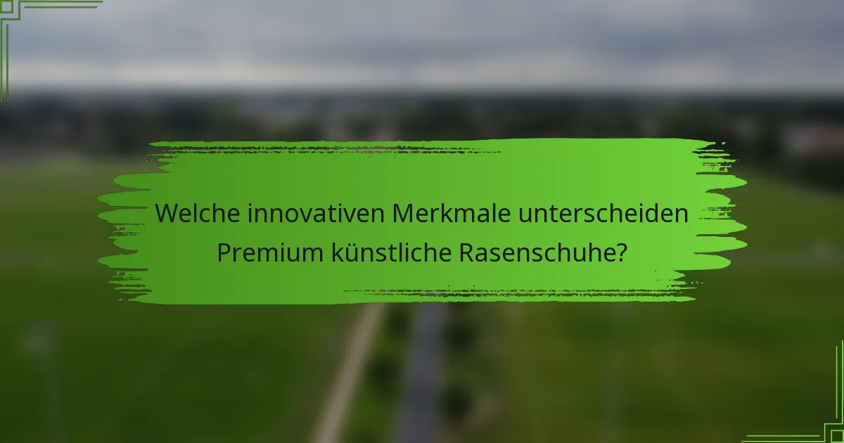 Welche innovativen Merkmale unterscheiden Premium künstliche Rasenschuhe?