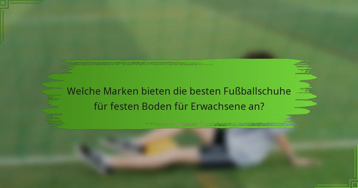 Welche Marken bieten die besten Fußballschuhe für festen Boden für Erwachsene an?