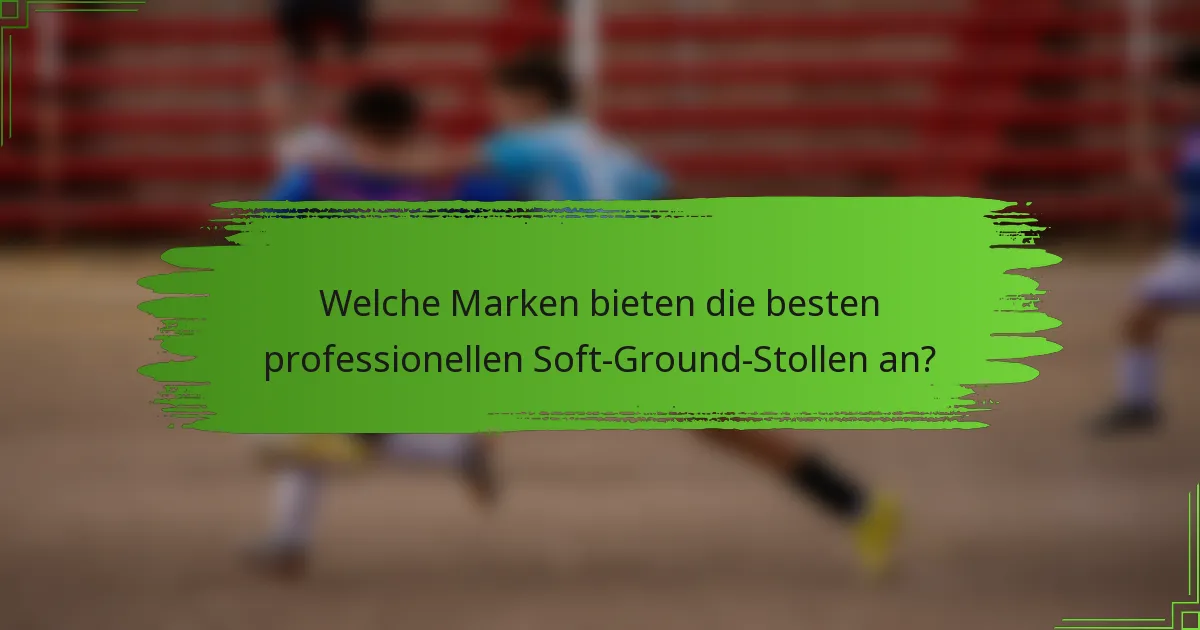 Welche Marken bieten die besten professionellen Soft-Ground-Stollen an?