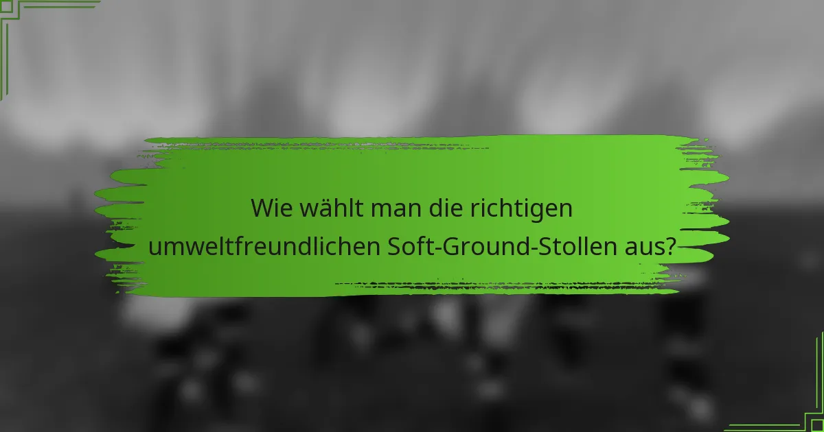 Wie wählt man die richtigen umweltfreundlichen Soft-Ground-Stollen aus?